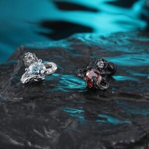 Snake-shaped titanium steel earrings